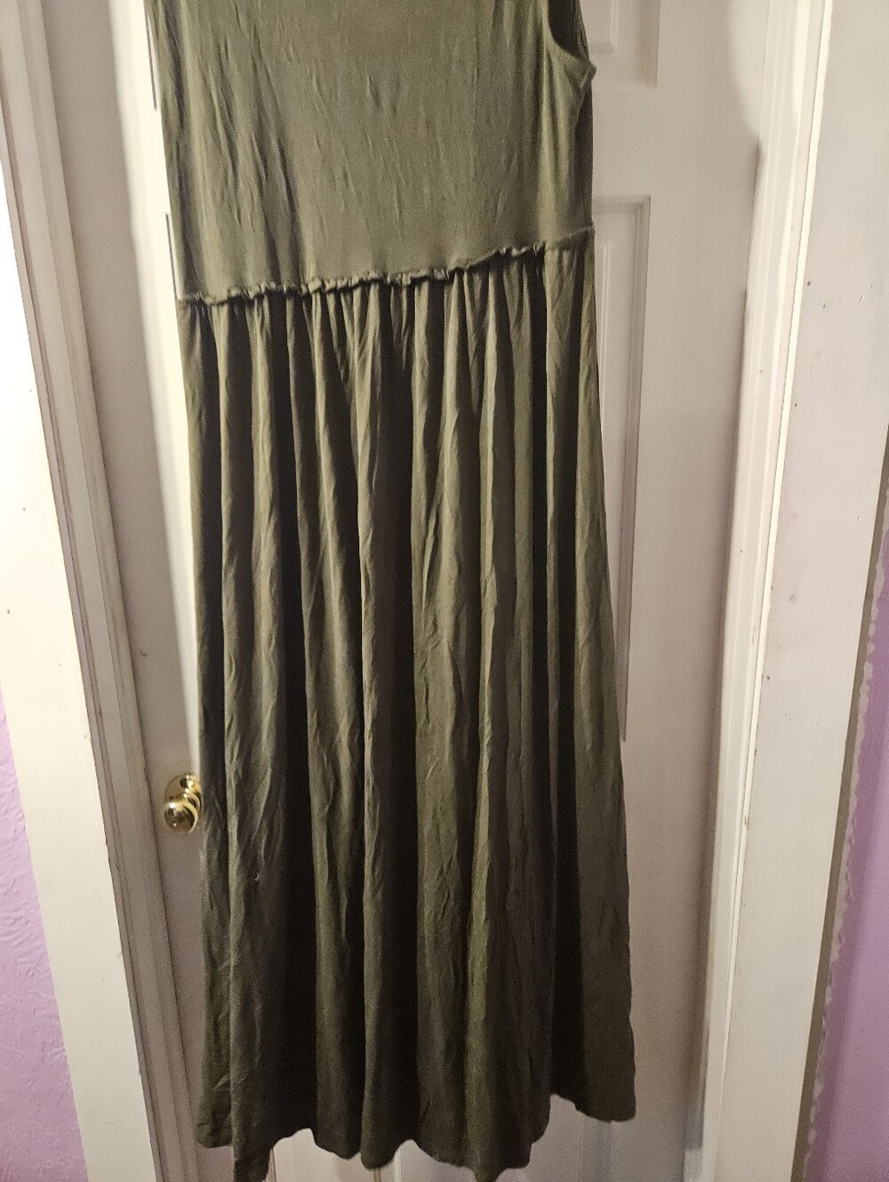 Coldwater Creek Olive Green Sleeveless Maxi Dress - Picture 7 of 11